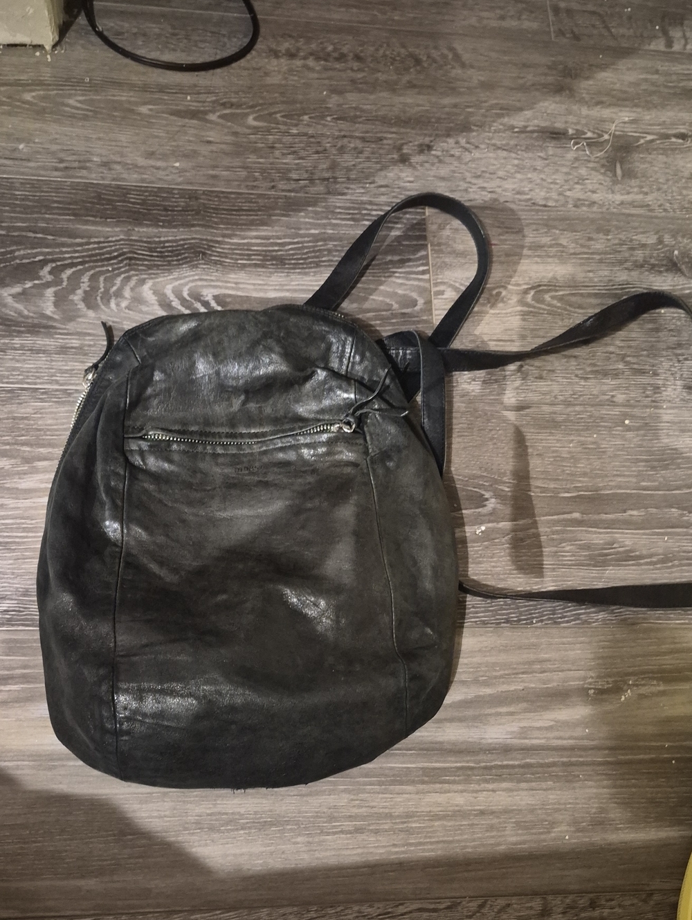 M8051Classic Black Leather Backpack